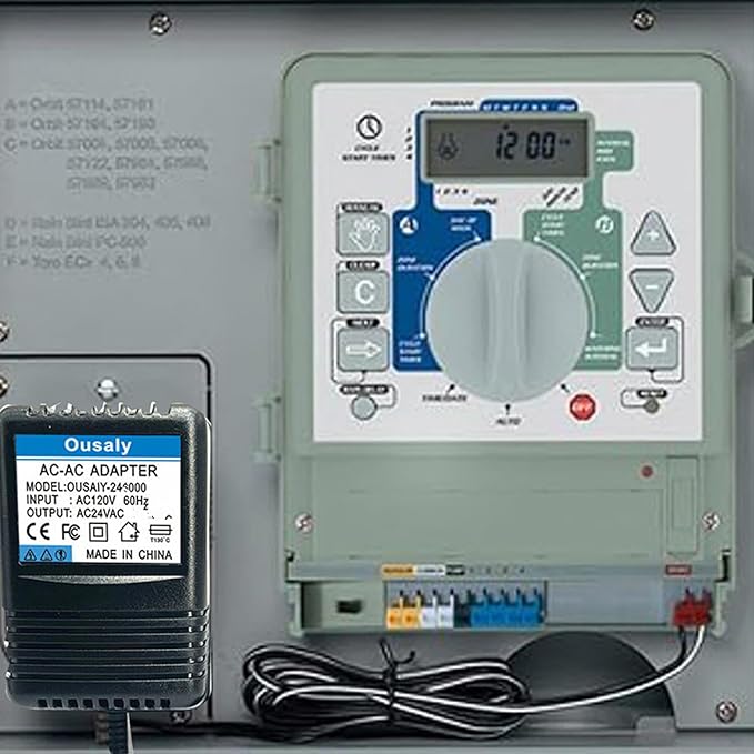 24VAC750mA AC Adapte Compatible with Orbit Sprinkler System 57040 57096 Watermaster Indoor Irrigation Timers,24V Transformer Replacement for Rain Bird UT1 SST Series,Indoor Irrigation Timers