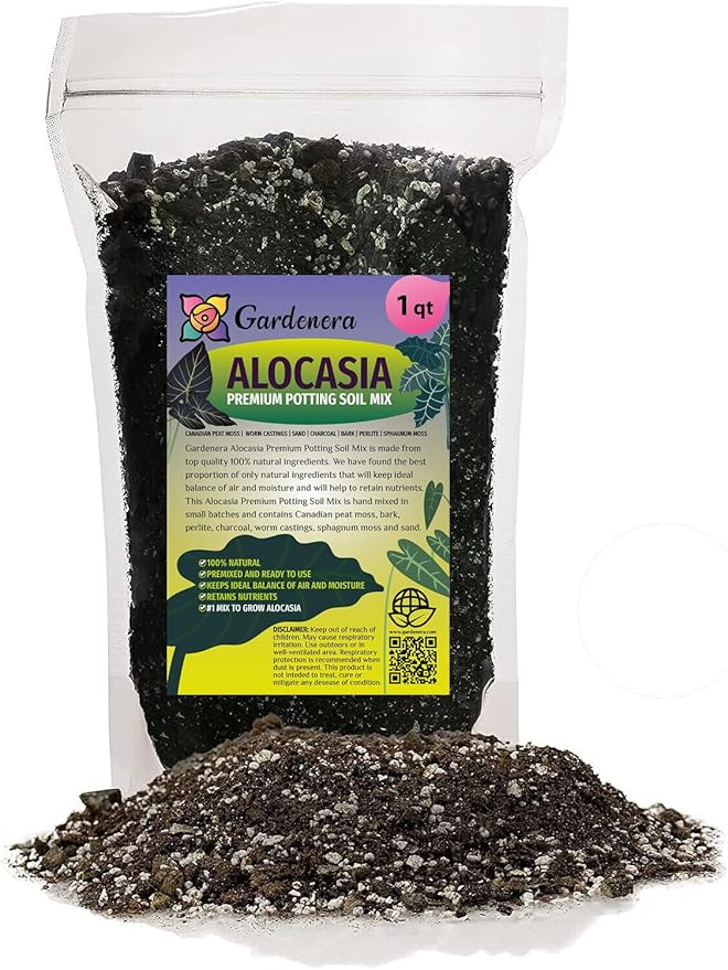 Premium Alocasia Plant Potting Mix - Crafted for Thriving Growth and Striking Elegance - 1 Quart, MAIN-ALOCASIA-1QT