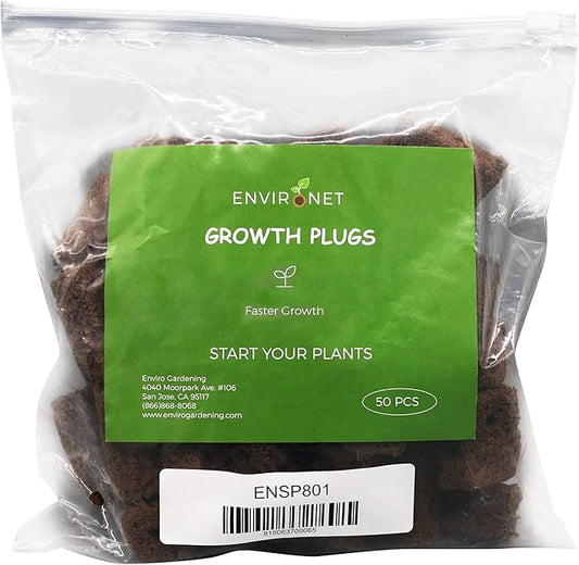 Seed Starter Plugs, Growth Plugs for Seed Starting, Hydroponic and Soil Applications (1 Pack of Approx 50 Counts, 1 Inch Square X 1.75 Inch deep)