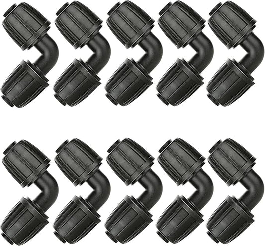 Drip Irrigation Elbow Accessories, 1/2 Inch Lock Barb Elbow Connector (1/2" ID x 0.640" OD) Drip Irrigation Connector for Use In Garden Drip Irrigation Systems (10Pcs)
