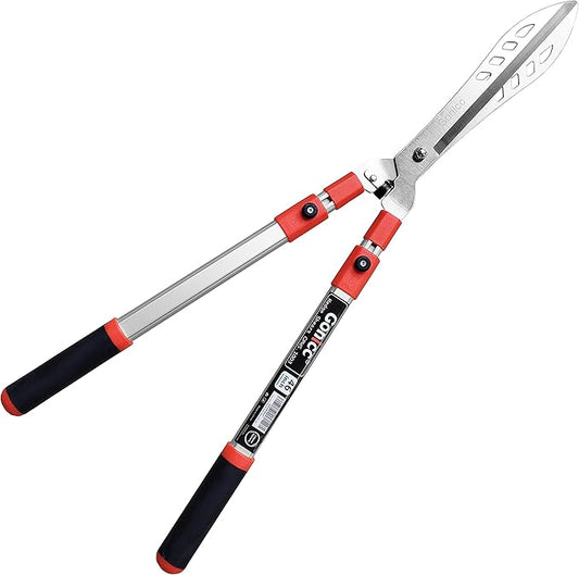 gonicc Professional Adjustable 33"+ 13" Hedge Shears. Handle Length Range 19"-32", with Wavy SK-5 Steel Blade, Adjustable Blade Pressure,Garden Pruning Hand Hedge Trimmers, Grass Clippers Shears
