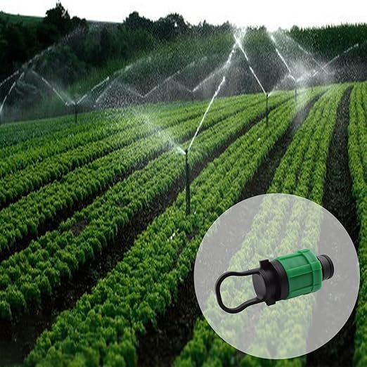 Drip Irrigation Tubing End Cap Plugs Universal Barbed Locking Fittings for 16-17mm Drip Tape Tubing Sprinkler System [8PCS, Green]