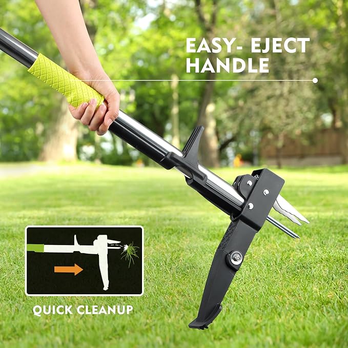 Stand Up Weed Puller Tool,Dandelion Gardening Hand Tools,4-Claw Weeder with 39.4" Handle,Weeder Tool for Yard Long Handle,Easy Weeding Removal Without Bending,Pulling or Kneeling.
