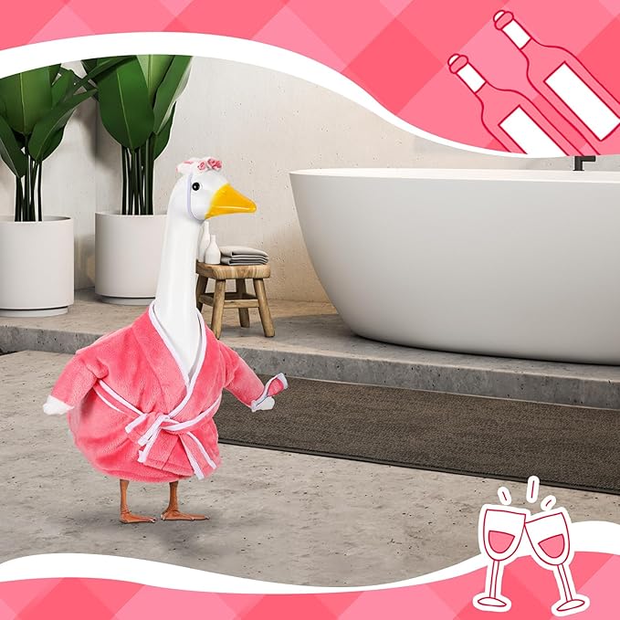 Old Lady Goose Outfits for 23'' High Cement or Plastic Porch Lawn Clothes for Yard(Lady Goose)