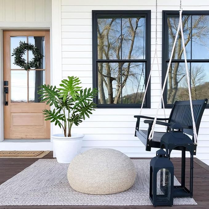 Hollyone Artificial Tree Philodendron Plant 3FT Tall Faux Monstera Indoor Trees Fake Tropical Palm Plants Trees House Plants in Pot for Indoor Outdoor Home Office Garden Living Room Decoration, 1 Pack