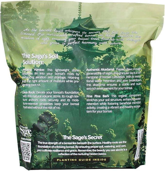 Soil SAGE Bonsai Soil - Premium All-Purpose Blend with Akadama - Large 5qts./5l Ready to Use Soil Mix for All Bonsai Tree Varieties - Pumice, Lava Rock & Pine Bark Fines - Made in U.S.A.