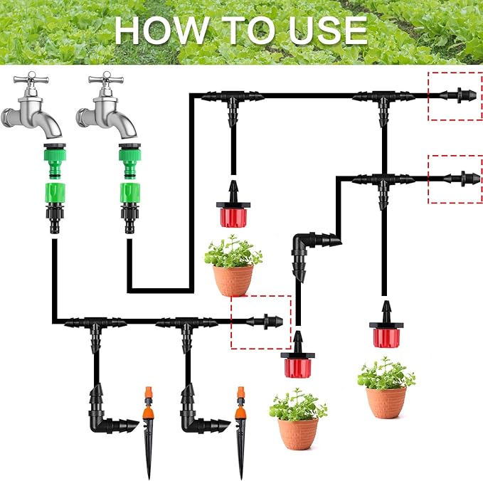 70 Pack Drip Irrigation Universal 1/4" Barbed End Plug Fittings, Barbed Connectors for Drip or Sprinkler System