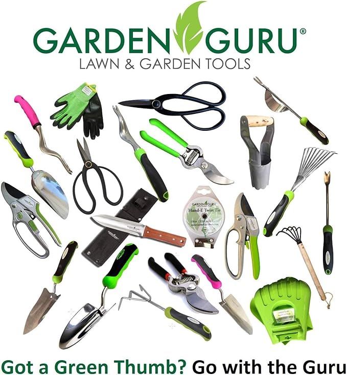 GARDEN GURU Classic Bypass Pruning Shears Clippers – Heavy Duty Forged Steel Garden Pruners – Safety Lock – Non Slip Comfort Grips – Cuts up to 1” Diameter – Professional Bypass Pruners for Gardening