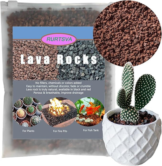 Lava Rocks for Plants, 2lbs Volcanic Stones Gravel Horticultural Drainage Potting Soil for Indoor Outdoor Plants, Succulents, Bonsai, Cactus, Vase Fillers, Top Dressing (2LBS, RED, 1)