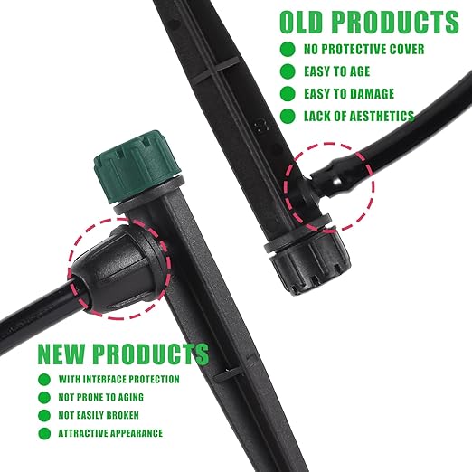 40Pcs Drip Irrigation Emitters for 1/4" Drip Tubing,Adjustable 360 Degree Automatic Irrigation Drippers on 5.5" Arrow Stake for Garden Irrigation Watering System