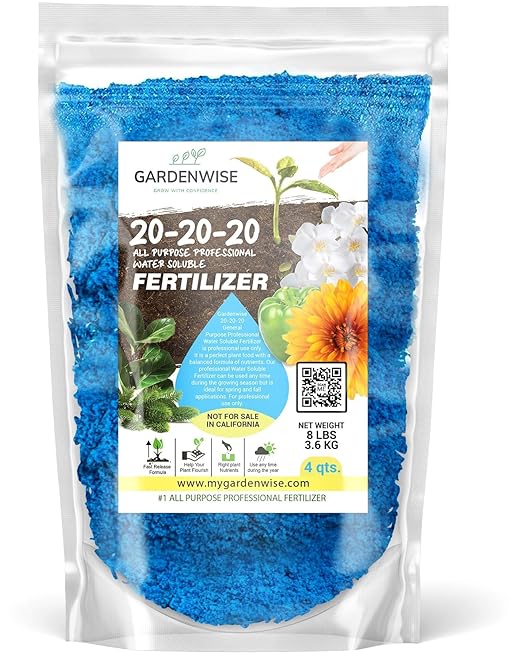 20-20-20 Water-Soluble Fertilizer – Powder for Liquid Plant Food for Indoor & Outdoor Plants, Orchids, Vegetables, Lawns, Flowers – 20 20 20 Fertilizer (4 QUARTS)