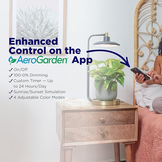 AeroGarden Tabletop Grow Light for Indoor Plants, Grow Live Plants Anywhere in The Home, Adjustable Light Modes, Black