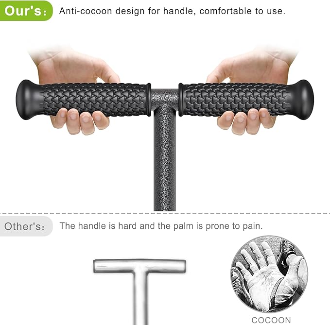 Dolibest Sod Plugger, Turf Cutter and Grass Plugger Tool with Dual Pedals, Sharp Serrations, and Non-Slip Soft Rubber Grip Handle, Perfect for Zoysia, Bermuda and More (Upgrade)