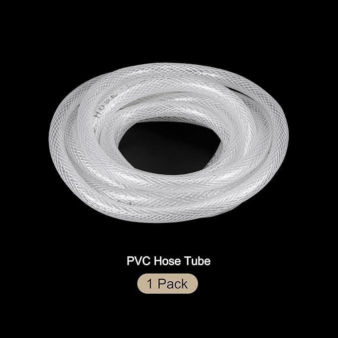 1/4" x 3/8" Braided Clear Plastic PVC Tubing 10ft High Pressure Flexible Reinforced Vinyl Tube, [for Garden Irrigation, Water Hose, Fish Tank, Water Transfer] - 6.4x9.5mm