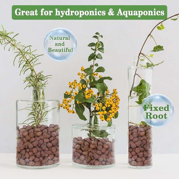 Legigo 4 LBS Organic Expanded Clay Pebbles, 4mm-16mm Light Clay Leca Balls for Plants, Natural Hydroton Clay Pebbles for Hydroponic & Aquaponics Growing, Orchid Potting Mix, Dutch Buckets, Drainage