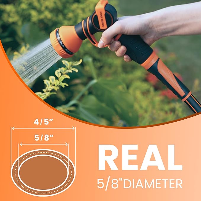 Giraffe Tools Garden Leader Hose 10ft x 5/8", Short Water Hose Heavy Duty, Flexible, Lightweight Hybrid Hose with Swivel Handle, Double Female Fittings, Burst 600 PSI