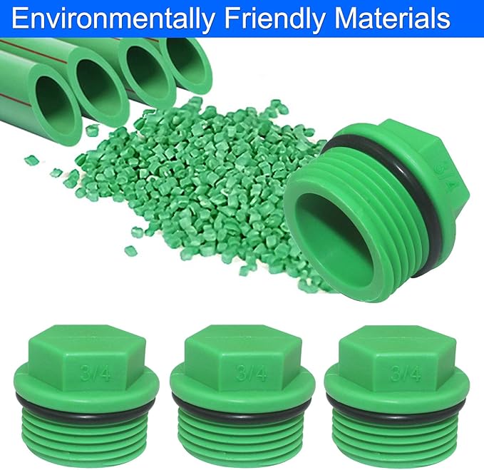 30 Pieces Male Threaded PPR End Cap Plugs Garden Irrigation Pipe Fittings Water Tubing Stopper for Preventing Leakage Clogging (3/4 inch)