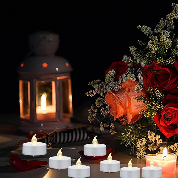 Tea Light Candles with Remote Control,12pack Flickering Flameless LED Candle,Long Lasting 400+Hours,Battery Operated with Timer for Home Decoration Seasonal &Festival Celebration WarmYellow