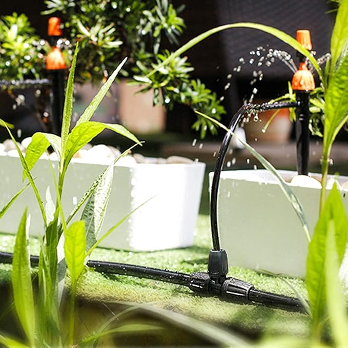 Kalolary Barbed Tee for 5/16 Inch Irrigation Tube, 20PCS Anti-Drop Drip Irrigation Hose Fittings for 8/12mm PE Pipe Micro Spray Lock Drip Irrigation Parts Connectors 3-Way Adapter Watering System