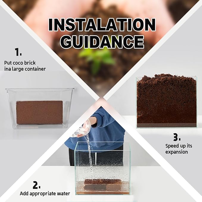 Organic Coconut Soil (6-Pack) - Ground Coconut for Planting, Gardening, and Potting Mixes, Sustainable and Eco-Friendly Coconut Earth for Yard, Garden, and Patio Tree Planting and Growth