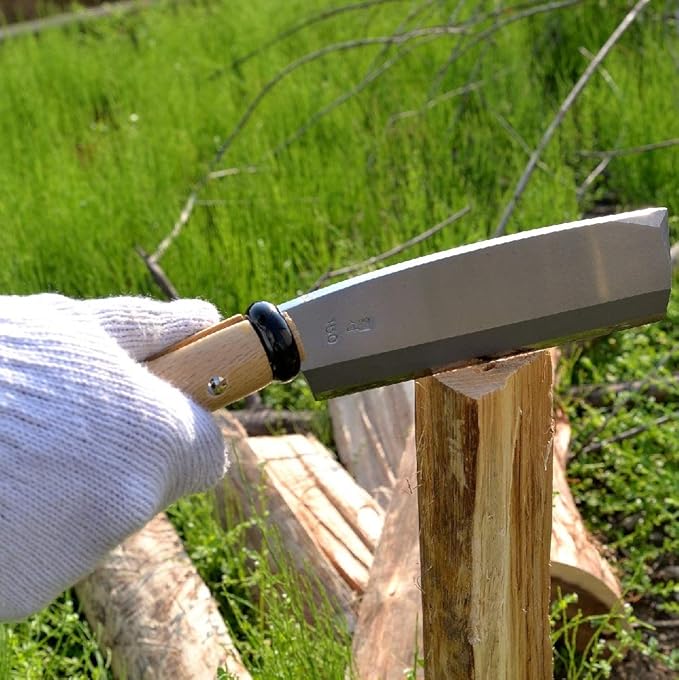 KAKURI Japanese NATA Tool Knife Small 6" Made in Japan, Bushcraft Hatchet Axe with Sheath for Camping, Outdoor, Campfire, Gardening