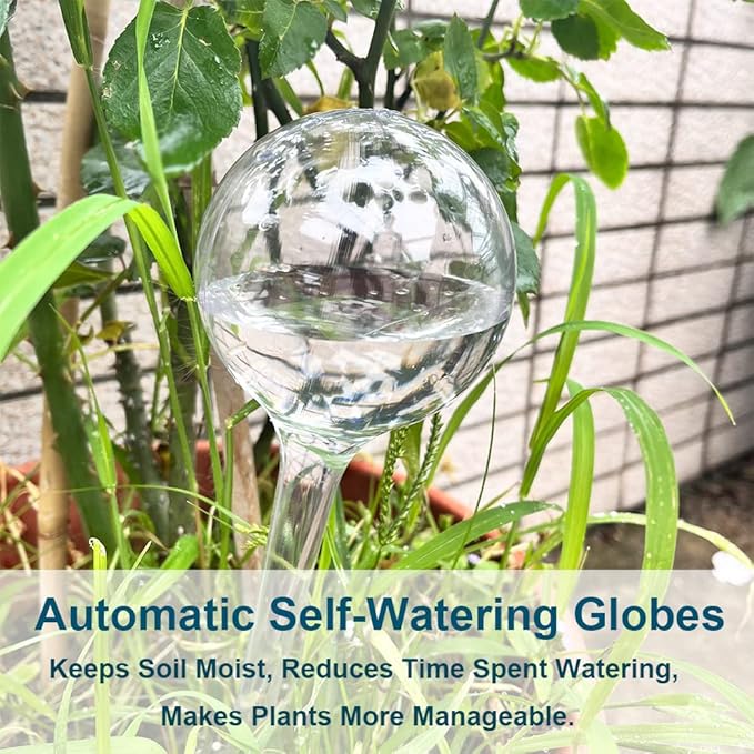 Plant Automatic Watering Devices, Clear Plastic Self-Watering Bulbs Flower Automatic Watering Device While Away Garden Waterer for Plant Indoor Outdoor