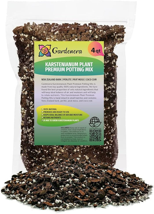 Monstera Peru Potting Soil - Premium Karstenianum Soil Blend - Promotes Optimal Drainage and Aeration - 4 Quart