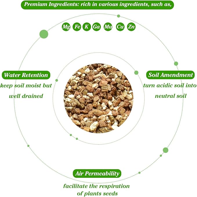 Halatool 2 QT Horticulture Vermiculite for Gardening Professional Soil Addictive Coarse Grade Vermiculite for Plants Mushrooms Seed Starting Cat Grass