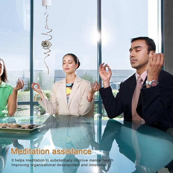 Gazing Ball Spiral Tail, Wind Spinners Stabilizer with Swivel Hook & Clear Crystal Ball, Hanging Suncatcher Decoration, Rainbow Maker Indoor Outdoor Ornaments Creative Decorative Gifts 13"