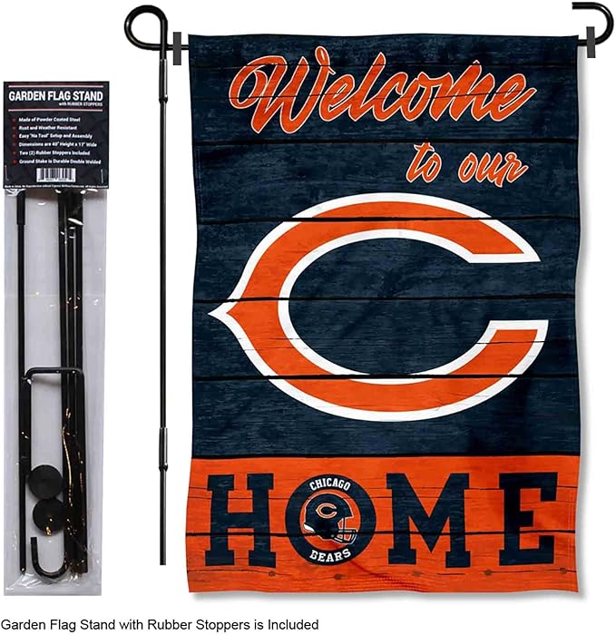 WinCraft Bears Welcome to Our Home Garden Flag and Flagpole Mount