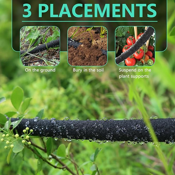 1/2’’ Soaker Hose for Garden 150 Ft, Soaker Hoses for Garden 150 Ft, Garden Soaker Hose 150 Ft Drip Hoses for Garden Drip Garden Hose Irrigation System (150 feet)