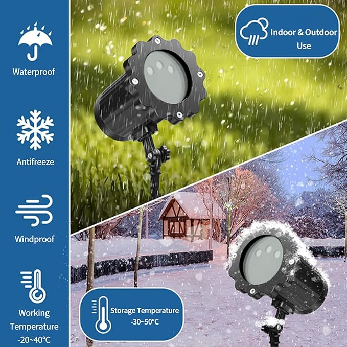 Christmas Laser Projector Light, Wide Coverage RGB Holiday Laser Light Projector Outdoor, Waterproof Laser Star Projector with Remote and Timer for Xmas, Party, Garden, House Decoration