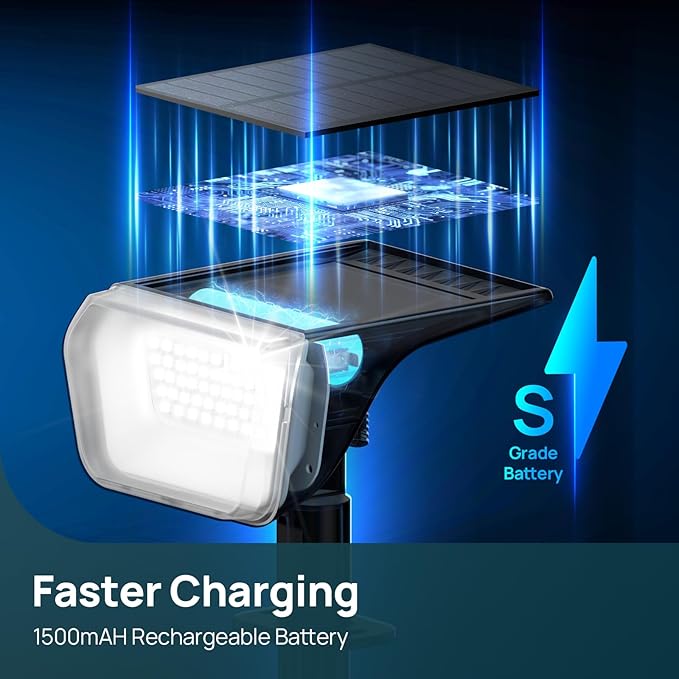 Linkind Solar Lights Outdoor, 50 LEDs Color Changing Spotlights, Solar RGB Light with 10 Lighting Modes and IP67 Waterproof, Multicolor Outdoor Lighting for Yard, Garden, Landscape Decorations, 6Pack