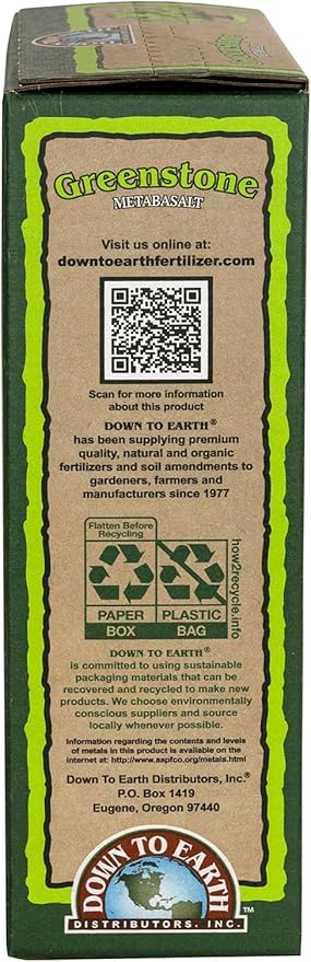 Down to Earth All Natural Greenstone Metabasalt, 5 lb Mineral Elements Iron, Calcium, Magnesium for Organic Garden Soil