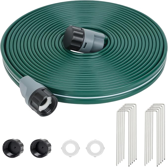 Sprinkler Soaker Hose 25ft for Garden Lawn, Watering Hose with Holes, High-Efficiency Water-Saving Garden Irrigation System, Drip Hose Sprinkler