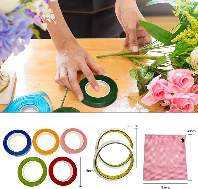 15 Pcs Rose Thorn Stripper Tool, Garden Tool Set for Flower Thorn Remover, Floral Tools with Flower Scissors and Rose Pruning Shears and Floral Tape and Bouquet Pins, Gardening Hand Tools for Florist