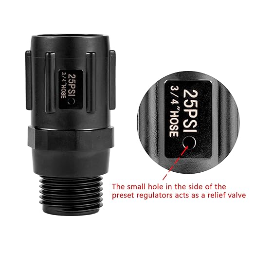1pc Garden Hose Pressure Regulator 25 PSI, 3/4" FHT × 3/4“ MHT, Pressure Reducer, Great for Drip Irrigation System Distributing Regulator drip Irrigation Parts emitters for drip line