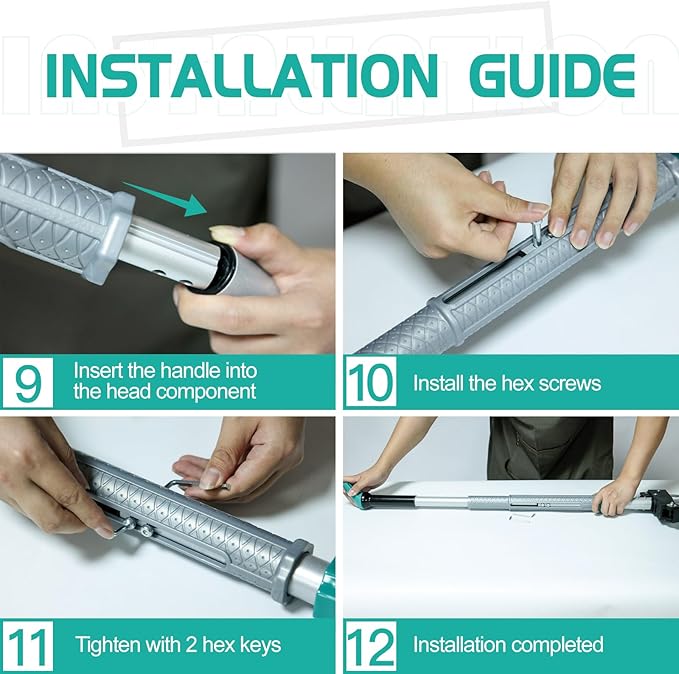 Breeze Touch 46" Weed Pulling Tool, 4-Claw Detachable Weed Puller Tool with Long Handle Adjustable, Heavy Duty Stand Up Weeder Weeding Tool for Lawn, Yard, Garden, Dandelion Picker, Weed Remover