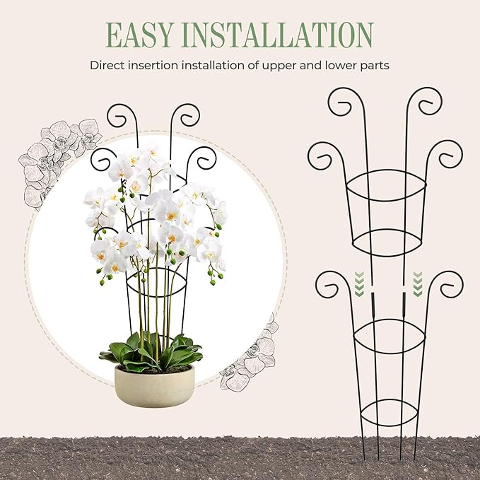 4 Pack 30 Inch Tall Metal Plant Trellis for Climbing Plants Indoor - Rustproof Garden Trellis for Potted Houseplants, Sturdy Support for Ivy, Pothos, Monstera, Hoya & Flower Vines