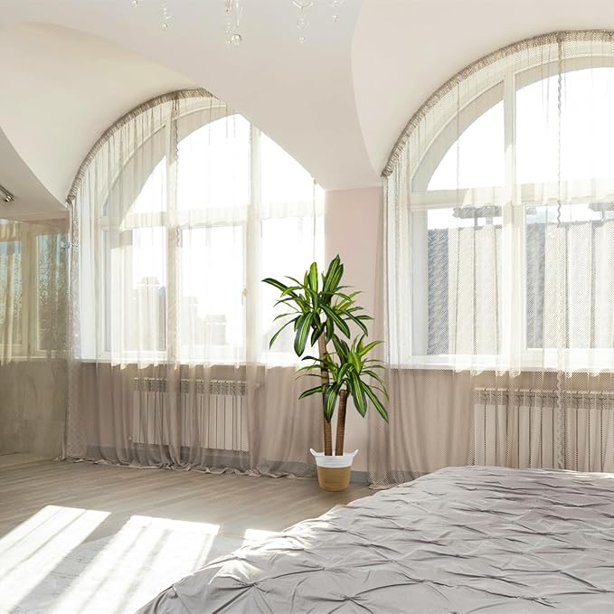 Artificial Dracaena Tree, 5ft Tall Fake Dracaena Plant with Basket, Indoor Outdoor Faux Topiary Yucca Trees for Office Home Living Room Porch Patio Décor