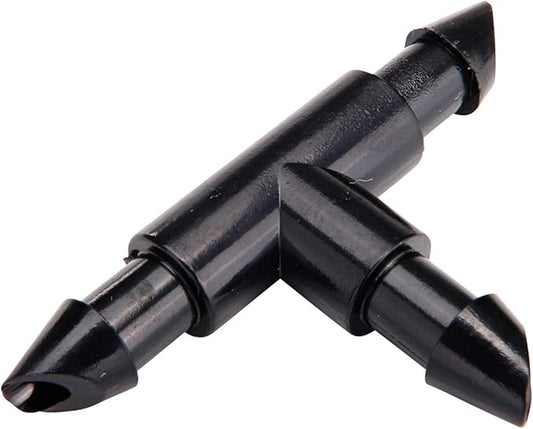 Raindrip 307050B, Barbed Tee, 1/4-Inch, 50-Pack, Drip Irrigation Fitting for Supply Tubing & Dripline, Black