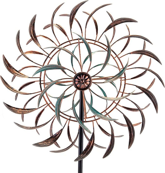 VEWOGARDEN Large Outdoor Metal Wind Spinners, 360 Degrees Swivel Wind Sculpture Yard Art Decor for Patio, Lawn & Garden 66 * 15.8 Inches