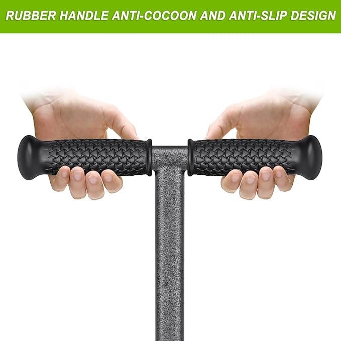 Dolibest Lawn Coring Aerator, Stainless Steel 4 Corer Plug Aerator Tool with Soft Rubber Grip, Manual Grass Aerating Tool, Garden Tool & Cleaning Hand Tool for Loosening Soil and Improving Lawn Health