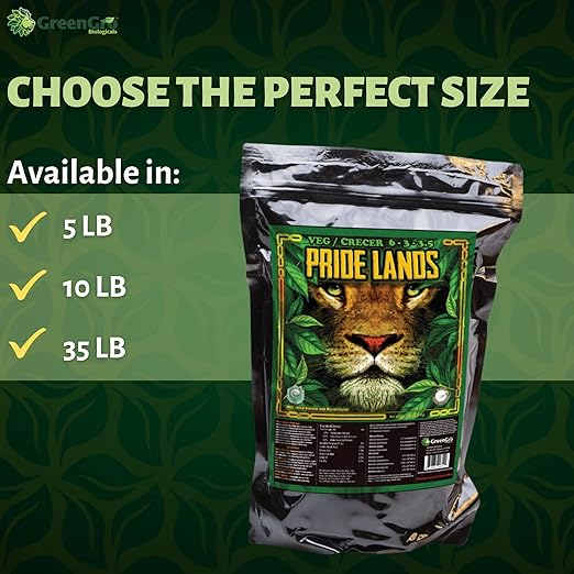 Pride Lands Veg Premium Organic Dry Top Dress Fertilizer for The Vegetative Cycle, Bigger Buds and Healthier Plants with Our Complete Veg Food, Safe for Plants You Consume, 10 lb