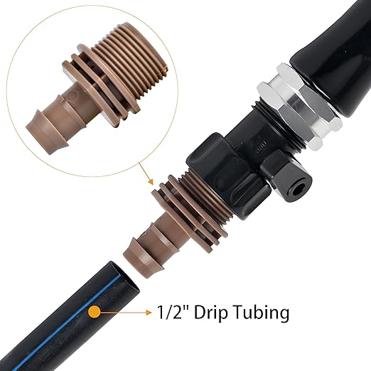 Drip Irrigation Thread Adapter With Barb Coupling, 3/4" NPT Male x Barb Coupling, Barbed Connectors Fit 1/2" Drip Tubing, Faucet Extension Hoses Coupling For Irrigation System -10Pcs/pack