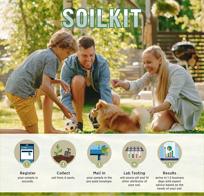 Soil Test Kit - Discover Your Lawn and Garden Fertility with pH, Nutrient and Mineral Analysis. Professional Results Provide Custom Fertilizer Prescription for Your Yard.