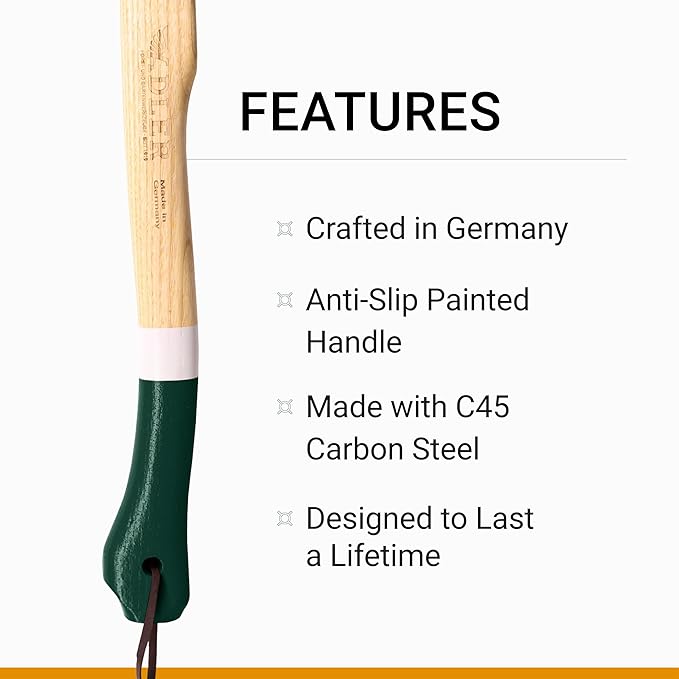 Adler - The Ivy Garden Hoe, Heavy Duty Yard Tool Lawn Care, Loosening Soil, Weeding, and Digging, Steel Head 3.9 inches, Wood Handle 17.7 inches (Mocha)