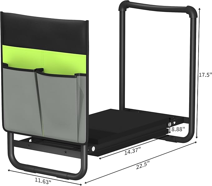 Garden Kneeler and Seat 2-in-1 Foldable Gardening Stool with EVA Foam Kneeling Pad Heavy Duty Garden Kneeling Bench with 2 Tool Pouches Great Gardening Gifts for Women and Men Seniors(Green)
