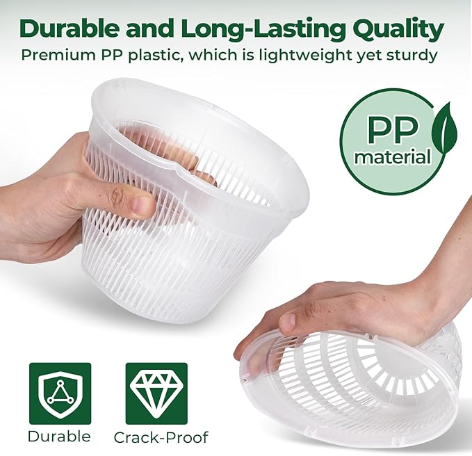 T4U Orchid Pot, 6 Pack 5.5 Inch Clear Orchid Pots with Holes and Saucers for Repotting, Plastic Flower Plant Pot with Drainage for Indoor Outdoor Plants, Slotted Orchids Planter for Root Health