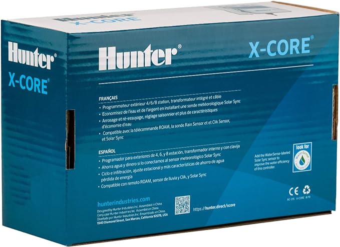 Hunter Sprinkler XC600 X-Core 6-Station Outdoor Irrigation Controller, Small, Gray